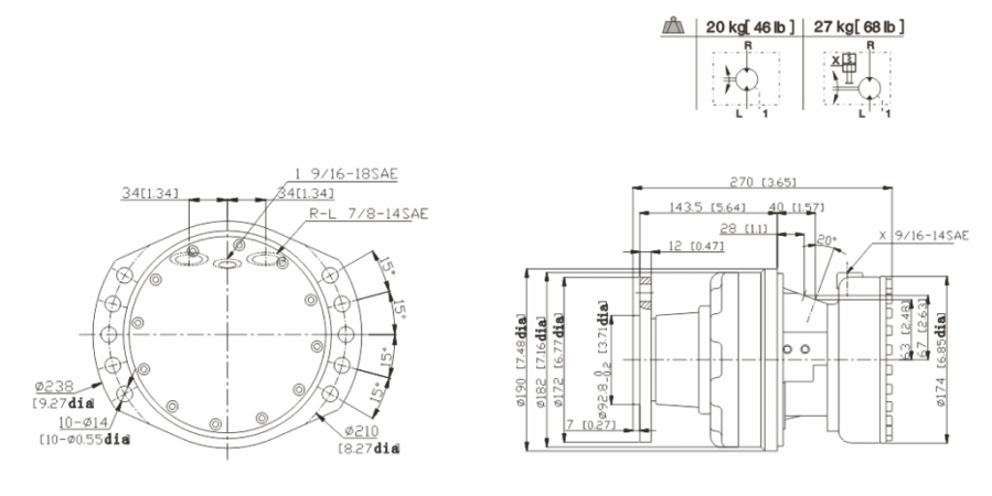 MCR03 Hydraulic Travel Motor supplied by China Customized Motor Factory