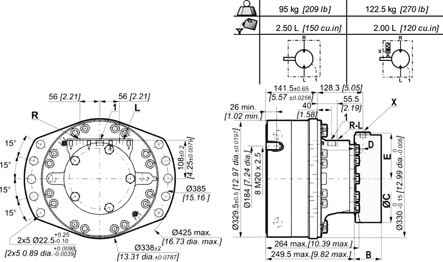 Poclain motor type hydraulic drive motor for construction machinery